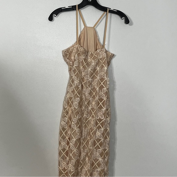 Loan Lam Cream Lace Rosette Overlay Dress - Picture 3 of 4